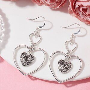 NWOT  Big Long Heart Drop Dangle Earrings, Cascading hearts Mix & Match 2/$10